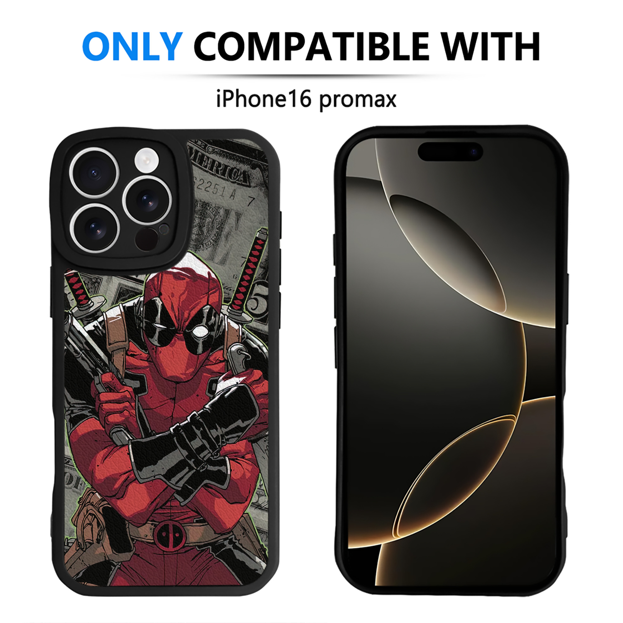 （画像用） Deadpool デッドプール 【iPhone 16シリーズ対応】シリコンスマホケース（レザー調） 材質：シリコン